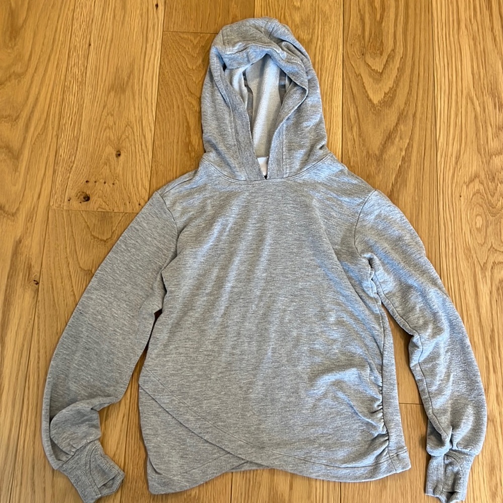 Athleta girl grey pullover hoodie sweatshirt